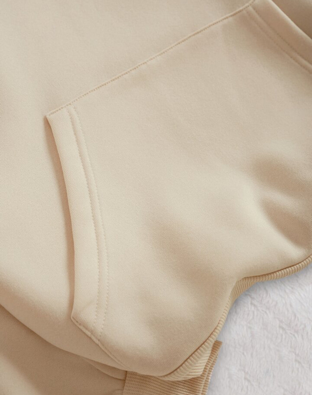 Cute Beige Hoodie for Women – Pastel Bunny Pullover Hoodie